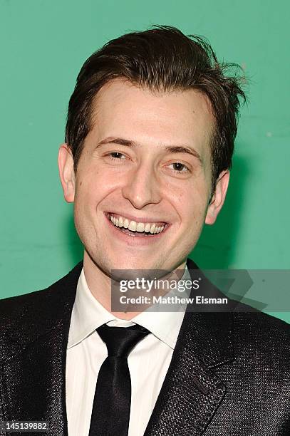 Singer/ songwriter Peter Cincotti poses backstage at Le Poisson Rouge on May 23, 2012 in New York City.