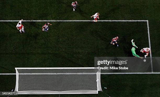 General view of the action between the New York Red Bulls and Chivas USA at Red Bull Arena on May 23, 2012 in Harrison, New Jersey.