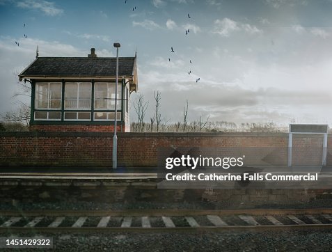 Atmospheric image of a quaint UK / Irish village train station Atmospheric image of a quaint UK / Irish village train station