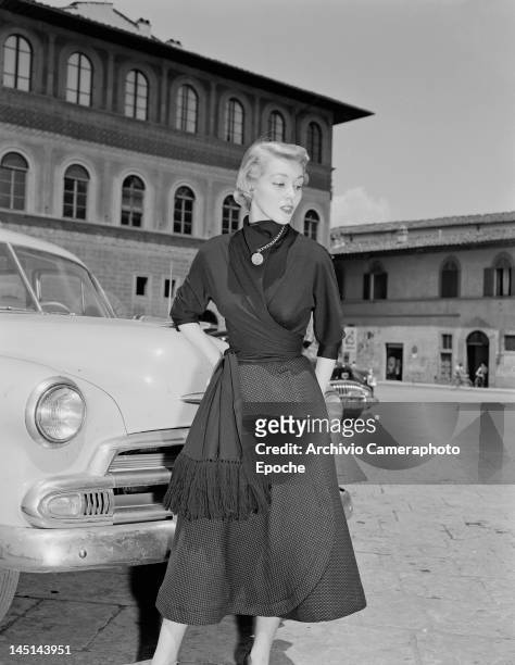 Model wearing Italian fashions, Italy, 21st July 1951.