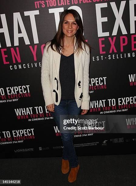 Michala Banas arrives at the "What to Expect When You're Expecting" celebrity mum screening at The Jam Factory on May 24, 2012 in Melbourne,...