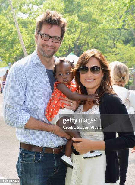 Actor Peter Hermann, actress Mariska Hargitay with their baby girl, Amaya Josephine attend the 20th Annual Playground Partners Family Party at...