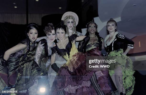 Can-Can girls perform during the "Moulin Rouge" dinner party at Brassiere 8 1/2, New York.