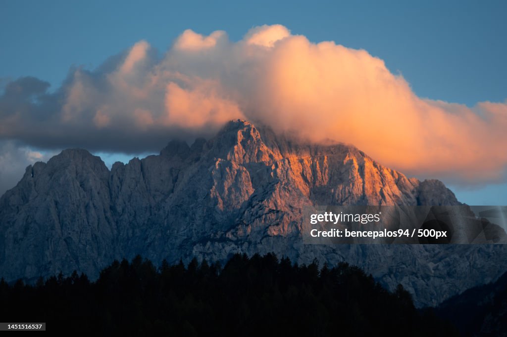 Sunset in the Julian Alps of Slovenia,Kranjska Gora,Slovenia