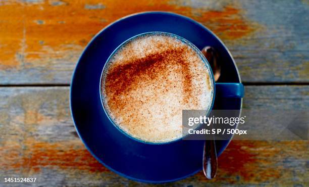 directly above shot of coffee on table,hong kong - heat vs kong s imagens e fotografias de stock