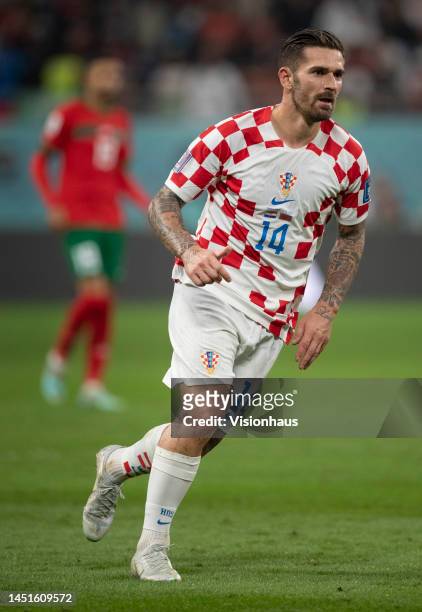 Marko Livaja of Croatia in action during the FIFA World Cup Qatar 2022 3rd Place match between Croatia and Morocco at Khalifa International Stadium...