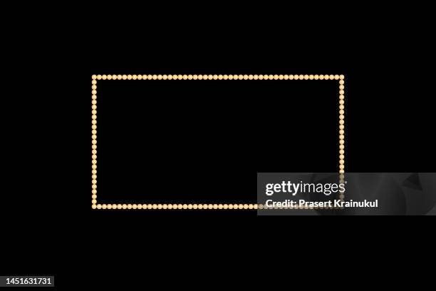 square shaped of the yellow shining marquee - cinema sign stock-fotos und bilder