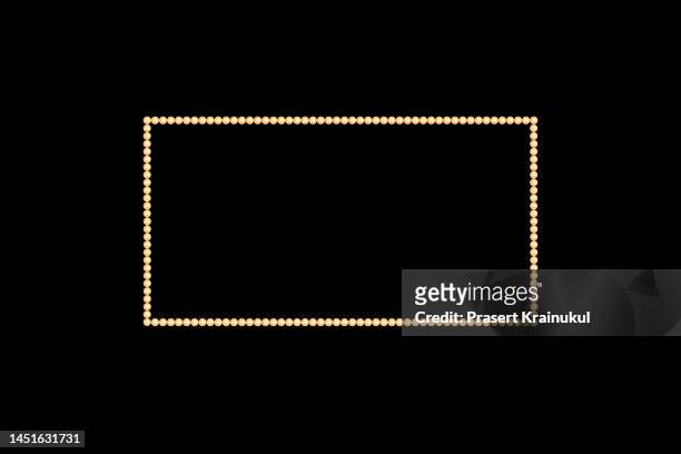 square shaped of the yellow shining marquee - geometric border stock pictures, royalty-free photos & images