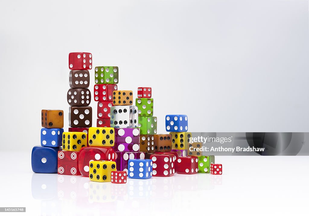 Colourful dice.