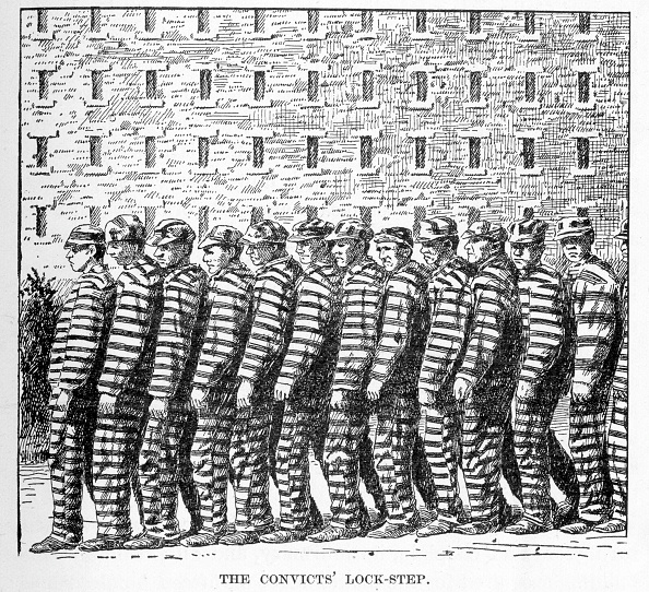 Lock Step Example View showing the convicts' lock step, or chain gang, a method of ...