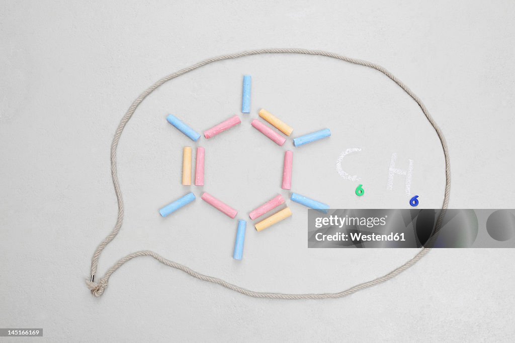 Chemical formula in speech bubble