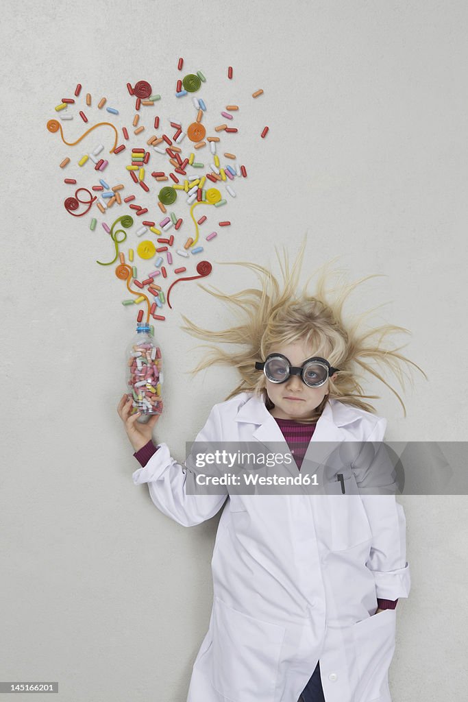 Girl doing experiment