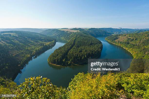 germany, thuringia, view of saaleschleife - thuringia stockfoto's en -beelden