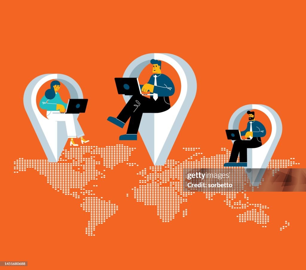 Remote Working Around The World High-Res Vector Graphic - Getty Images