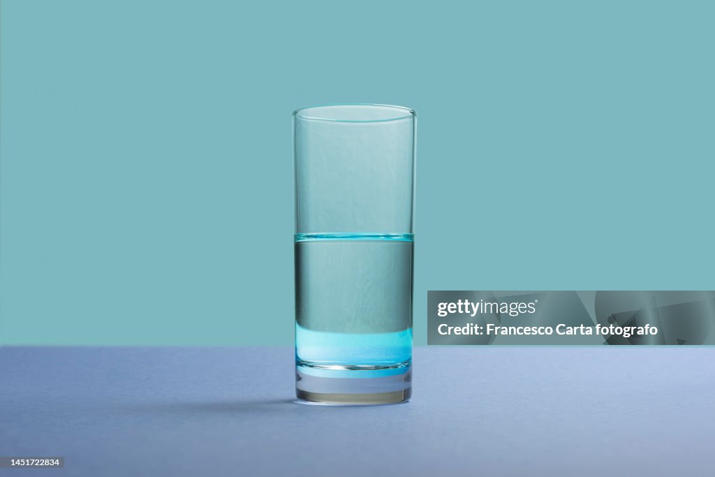 Concept of glass half ful