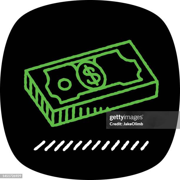 dollar bill stack doodle 3 - buying lottery stock illustrations