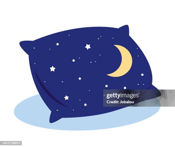 ilustraciones, imágenes clip art, dibujos animados e iconos de stock de almohada good dream concept diseño de imágenes prediseñadas - lunas planetarias