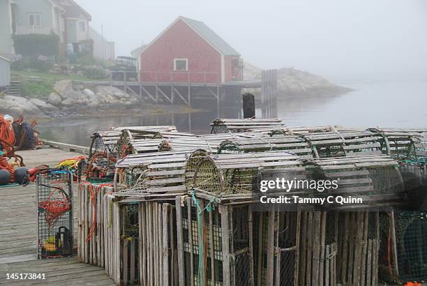 peggy's cove - hummerkorb stock-fotos und bilder