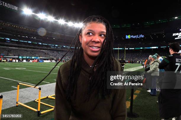 Actress and Comedian Punkie Johnson of "Saturday Night Live" attends the Thursday Night Football game between the Jacksonville Jaguars vs the New...