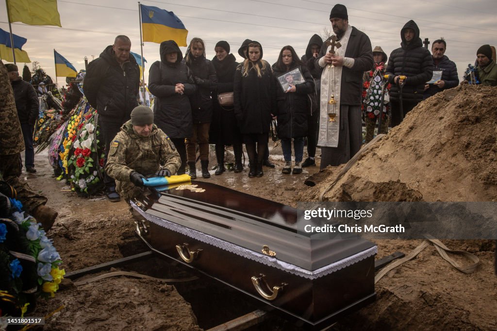 Funeral Held For Ukrainian Soldier In Bucha