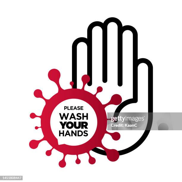 wash your hands. warning sign about coronavirus or covid-19 vector illustration. - new normal stock illustrations