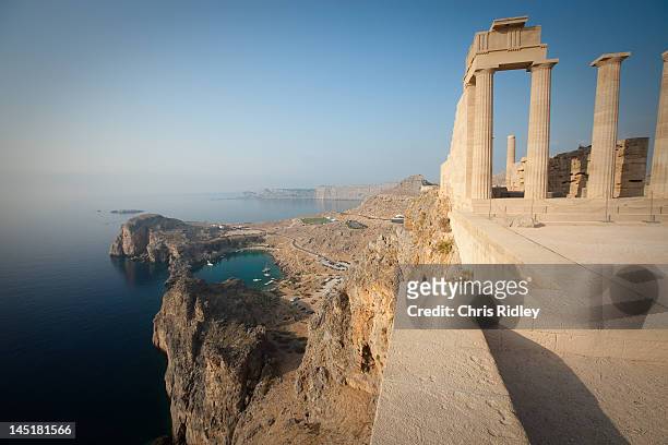acropolis of lindos - rhodes,_new_south_wales stock pictures, royalty-free photos & images