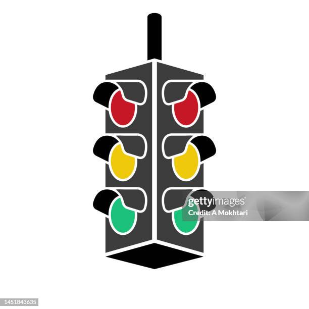 red traffic light icon. - red light vector stock illustrations