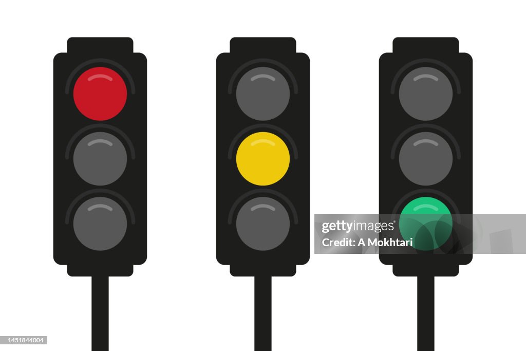 赤、黄、緑の信号アイコン。
