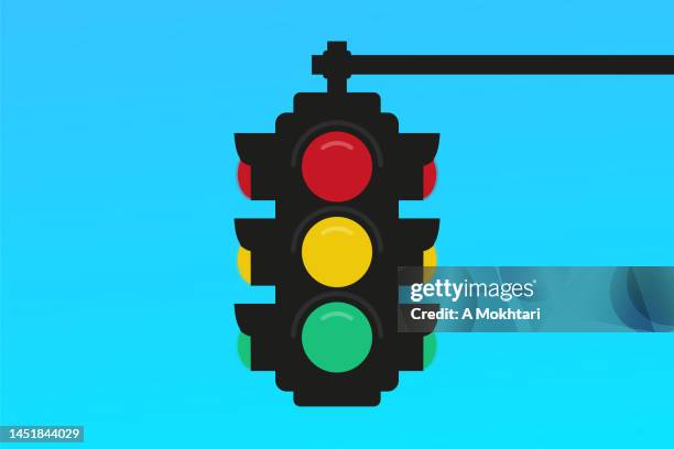 stockillustraties, clipart, cartoons en iconen met red traffic light illustration. - rood stoplicht stoplicht