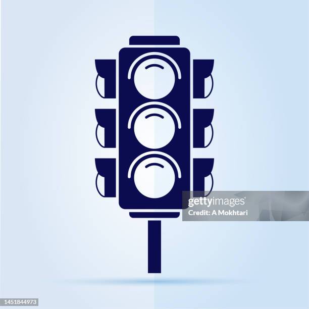 stockillustraties, clipart, cartoons en iconen met red traffic light icon. - rood stoplicht stoplicht