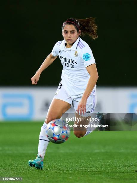 Kenti Robles of Real Madrid in action during the UEFA Women's Champions League group A match between Real Madrid and K.F.F Vllaznia at Estadio...