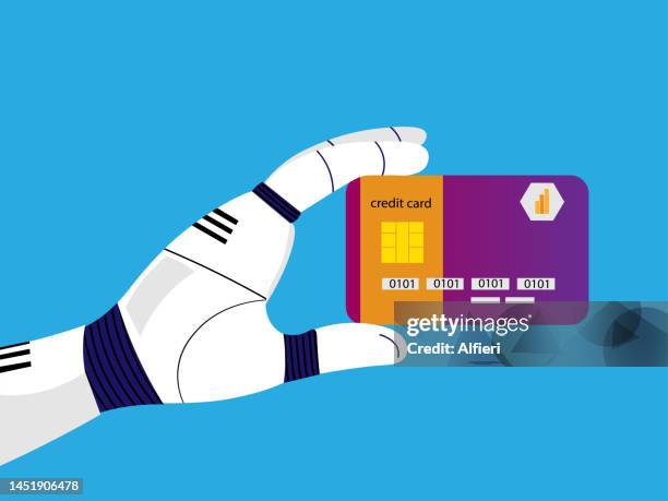 artificial intelligence in credit - computer chip hand stock illustrations