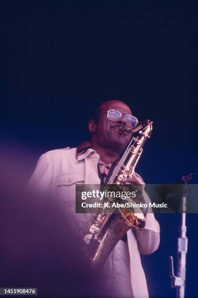 Benny Golson plays the tenor saxophone, Monterey, California, United States, 20 September 1975.