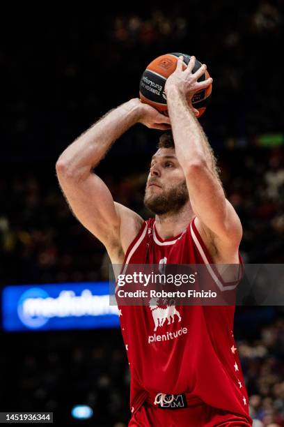 Nicolò Melli of EA7 Emporio Armani Milan in action during the 2022-23 Turkish Airlines EuroLeague Regular Season Round 15 game between EA7 Emporio...