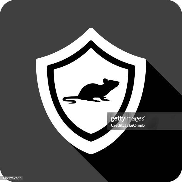 shield rat icon silhouette 1 - rat tail stock illustrations