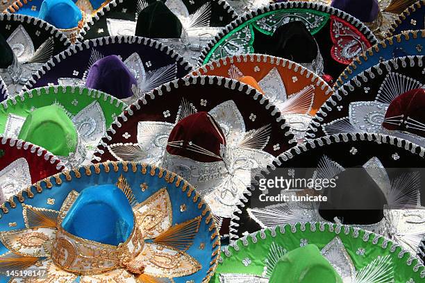many mexican sombreros - mexican hat stock pictures, royalty-free photos & images