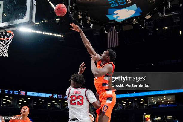 Mounir Hima of the Syracuse Orange shoots the ball against the St. John's Red Storm in the championship game of the Empire Classic at Barclays Center...