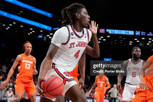 Mar Stanley of the St. John's Red Storm dribbles the ball against the Syracuse Orange in the championship game of the Empire Classic at Barclays...