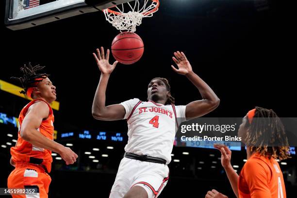 Mar Stanley of the St. John's Red Storm dunks the ball against the Syracuse Orange in the championship game of the Empire Classic at Barclays Center...