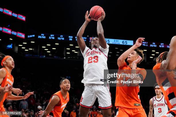David Jones of the St. John's Red Storm shoots the ball against the Syracuse Orange in the championship game of the Empire Classic at Barclays Center...