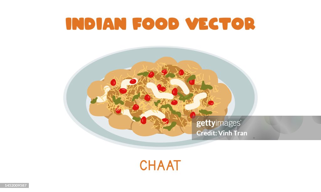 Chaat Pattern Vector Indian Chaat Famous Indian Snack Flat Vector Illustration Isolated On ...