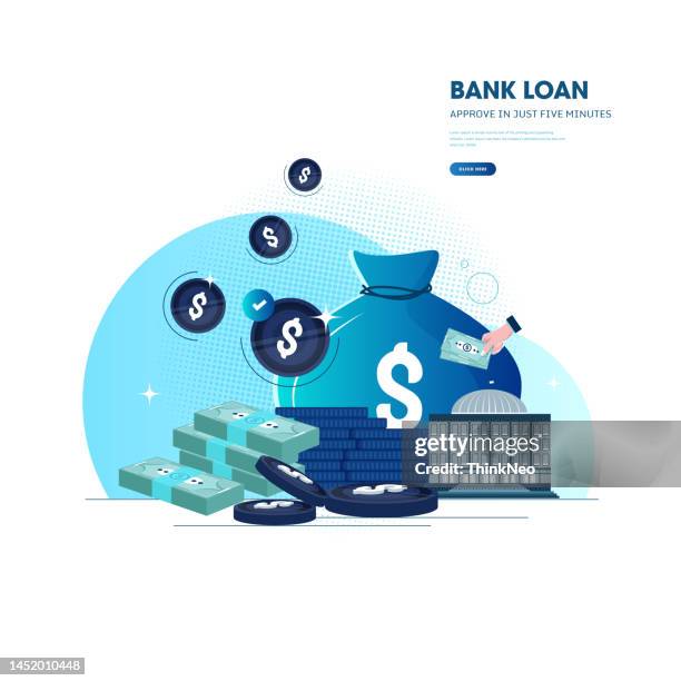 3d isometric flat vector concept of instant personal loan - money box stock illustrations