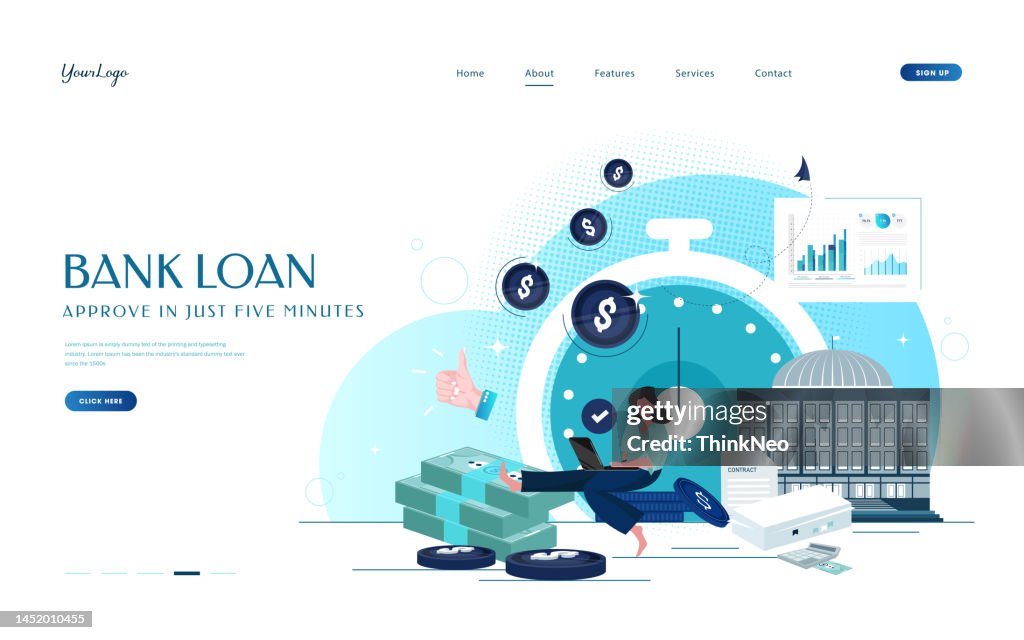 Bank Loan Approve in just five minutes concept