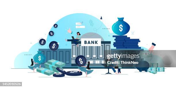 online payment and digital transaction concept - money bag white background stock illustrations