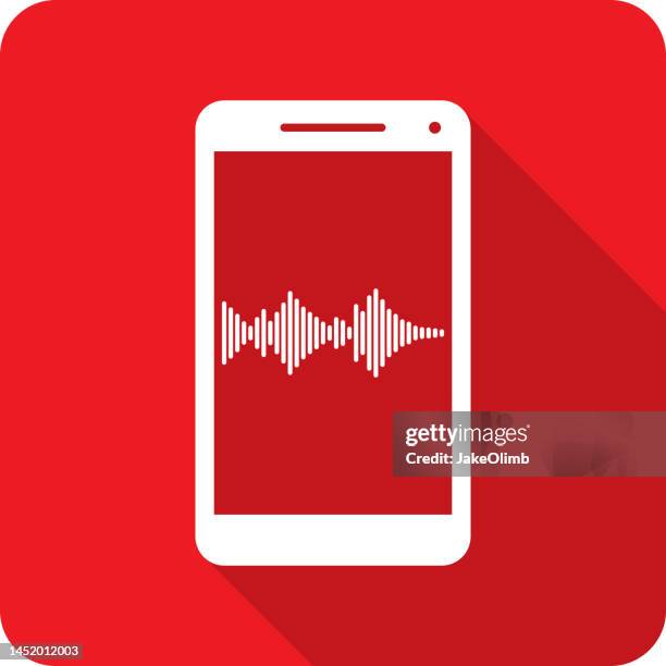 sound wave smartphone icon silhouette - volume dial stock illustrations
