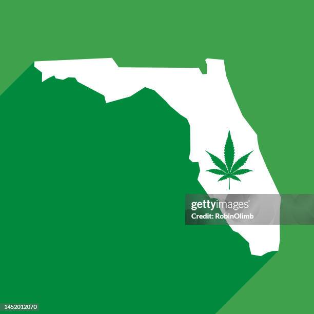 florida marijuana map icon - hemp stock illustrations