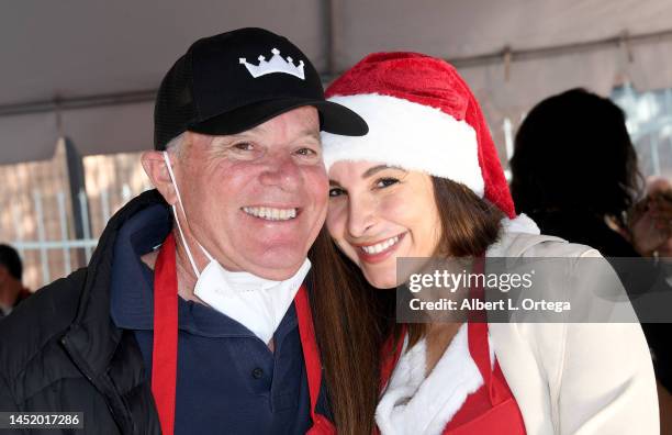 Kevin Allyn and Mayra Veronica attend Los Angeles Mission's Annual Christmas Celebration at Los Angeles Mission on December 23, 2022 in Los Angeles,...