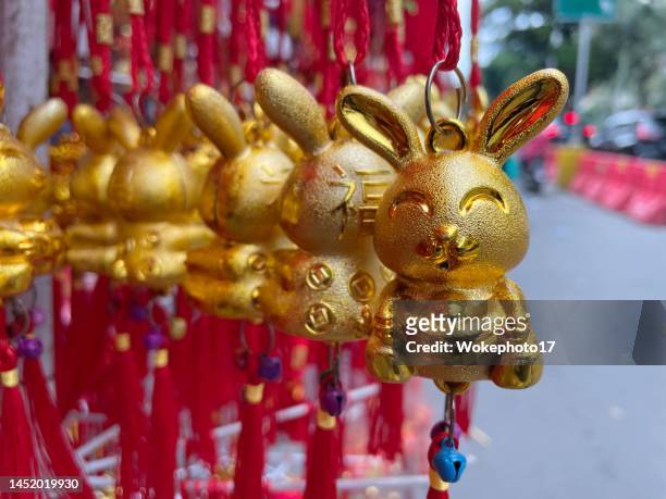 chinese new year of the rabbit 2023 - kung hei fat choi stockfoto's en -beelden