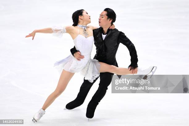 Kana Muramoto and Daisuke Takahashi of Japan d during day three of the 91st All Japan Figure Skating Championships at Towa Pharmaceutical RACTAB Dome...