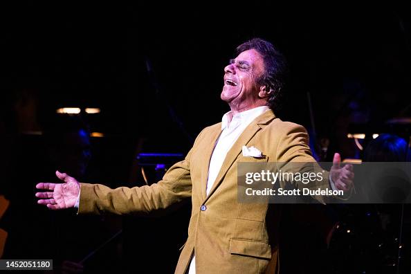 Tony Mathis Singer Singer Johnny Mathis performs onstage during his Christmas concert at ...